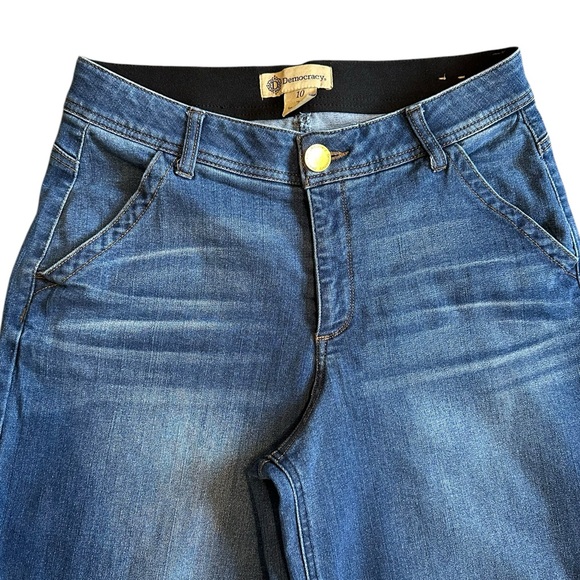 DEMOCRACY “Ab” technology high rise crop wide leg stretch jeans size 10 - Picture 2 of 7